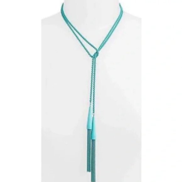 🆕NWOT Kendra Scott Phara Lariat Necklace • Matte Teal - Picture 2 of 6